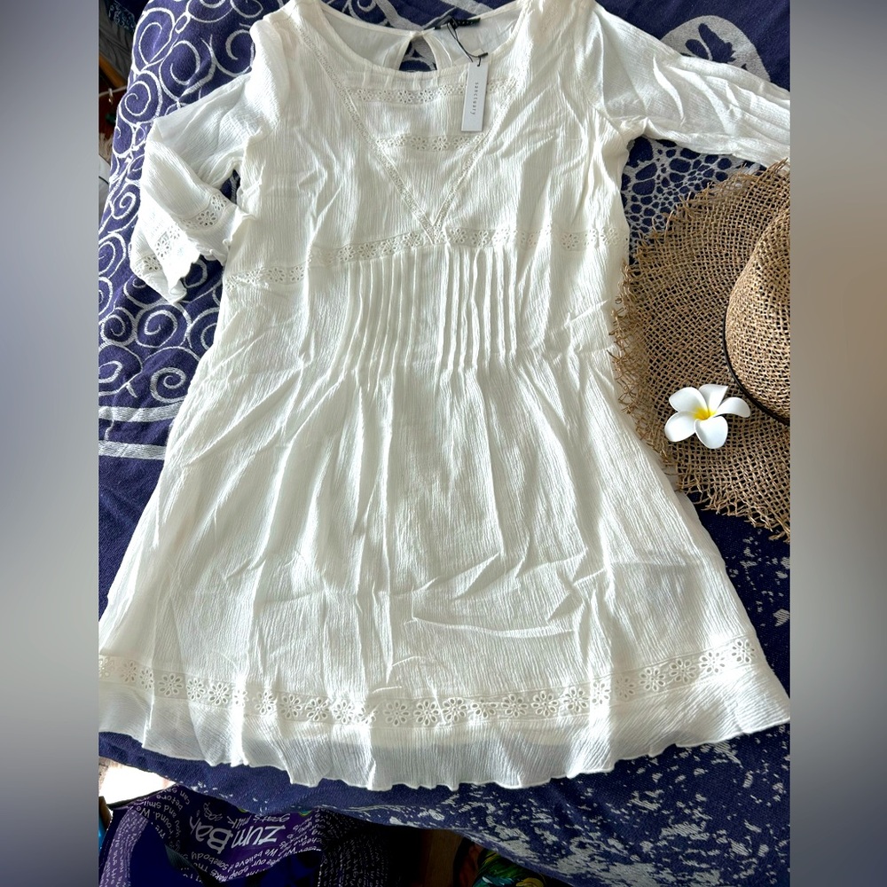 NWT Sanctuary White Gauzy Cotton Dress Cover Up size L Large